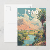 Iraq Illustration Travel Art Vintage Postkarte (Vorne/Hinten)