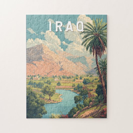 Iraq Illustration Travel Art Vintage Puzzle (Vertikal)