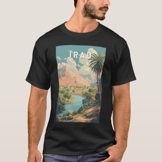 Iraq Illustration Travel Art Vintage T-Shirt (Vorderseite)