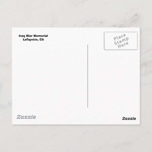Iraq-Kriegsdenkmal Postkarte (Rückseite)