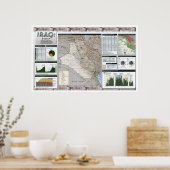 Iraq Oil Facts Map - 2002 Poster (Küche)