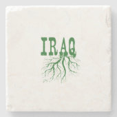 Iraq Tree Roots Word Art Irakisches Rooted Green Steinuntersetzer (Vorderseite)