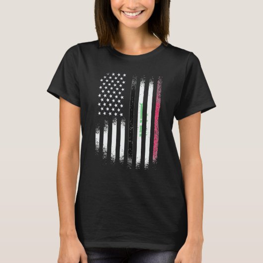 Iraqi American Patriot Grown Country USA Flags Str T-Shirt (Vorderseite)