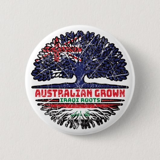 Iraqi Australian Australia Tree Roots Flag Button (Vorderseite)