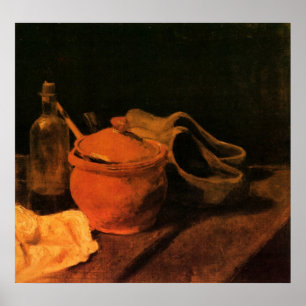 Irdenware, Flasche und Holzschuhe von Vincent van Poster