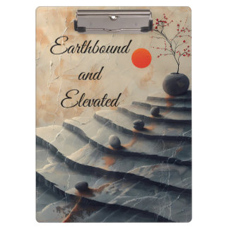 Irdisch und Erhaben, Zen-Steingarten-Clipboard Klemmbrett