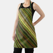Irdischer Hues, grün, gelb und braun Streifen Schürze (InSitu)