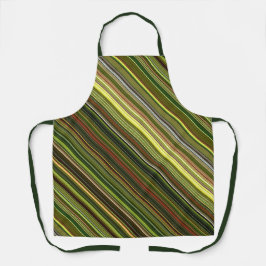 Irdischer Hues, grün, gelb und braun Streifen Schürze