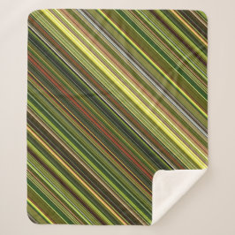 Irdischer Hues, grün, gelb und braun Streifen Sherpadecke