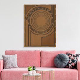 Irdischer Wirbel: Moderne 3D-minimalistische Boho- Leinwanddruck
