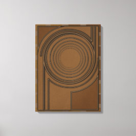Irdischer Wirbel: Moderne 3D-minimalistische Boho- Leinwanddruck
