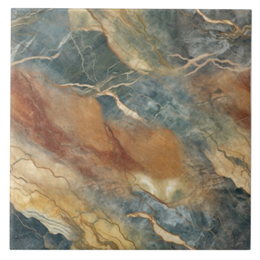 Irdisches Tone-Marmormuster Fliese (Vorderseite)