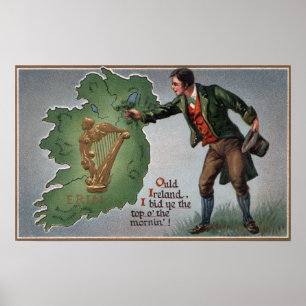Ire-anbietenKleeblätter nach Irland Poster