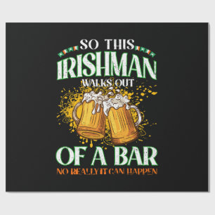 Ire beim Biertrinken am St. Patrick's Day Geschenkpapier
