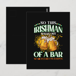 Ire beim Biertrinken am St. Patrick's Day Postkarte