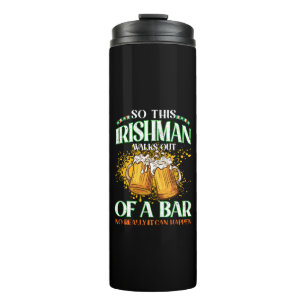 Ire beim Biertrinken am St. Patrick's Day Thermosbecher