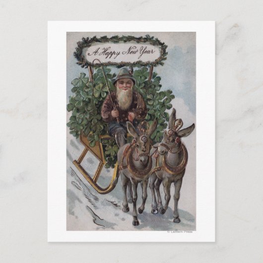 Ire Driving Sleigh of Kleeblatts Postkarte (Vorderseite)