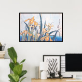 Ire und Grasshopper Katsushika Hokusai Blume Poster (Heimbüro)