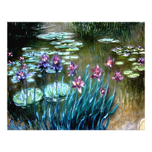 Ire und Wasserlilien im Garten von Giverny Fotodruck