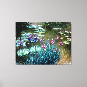 Ire und Wasserlilien im Garten von Giverny Leinwanddruck