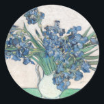 Ire | Vincent van Gogh Runder Aufkleber<br><div class="desc">Ire (1890) | Original-Kunstwerk des niederländischen Postimpressionisten Vincent Van Gogh (1853-1890). Das Bild zeigt ein ruhiges Leben mit einem vollen Blumenstrauß auf einem grünen Tisch vor einem cremefarbenen,  weißen Hintergrund. Verwenden Sie die Entwurfstools,  um einen benutzerdefinierten Text hinzuzufügen oder das Bild zu personalisieren.</div>