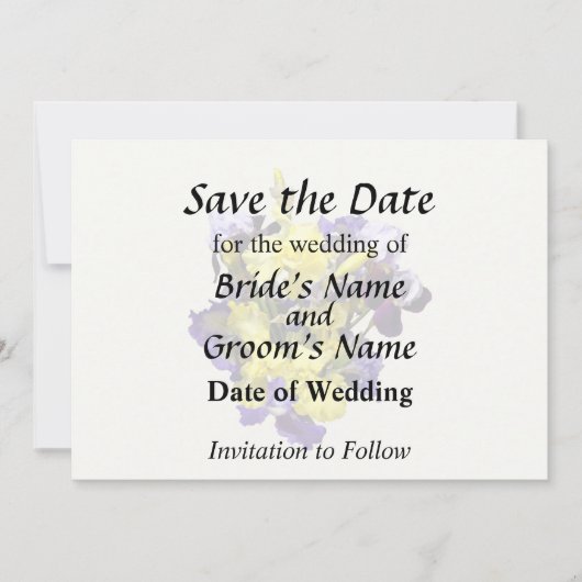Ire Yellow und Lila Save The Date (Vorderseite)