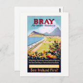 Ireland Bray Vintage Travel Poster Postkarte (Vorne/Hinten)