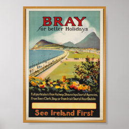 Ireland Bray Wicklow Vintage Travel Poster