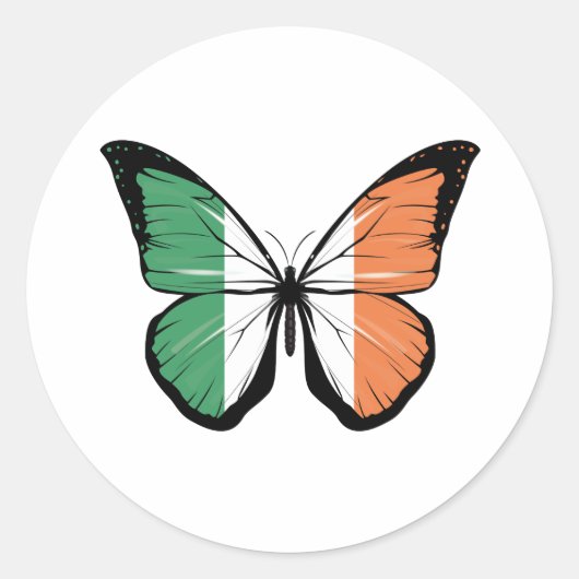 Ireland Butterfly Flag Runder Aufkleber (Vorderseite)