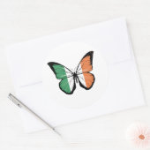 Ireland Butterfly Flag Runder Aufkleber (Umschlag)