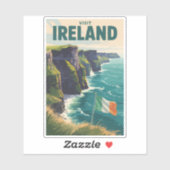 Ireland Cliffs of Moher Illustration Travel Art Aufkleber (Blatt)