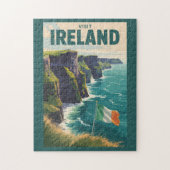 Ireland Cliffs of Moher Illustration Travel Art Puzzle (Vertikal)