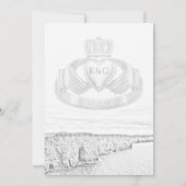 Ireland Cliffs of Moher & Irish Claddagh Ring Invi Einladung (Rückseite)