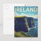 Ireland Cliffs of Moher Vintage Travel Postkarte (Vorne/Hinten)