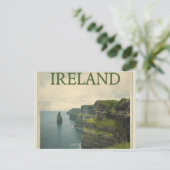 Ireland Cliffs of Moher Vintage Travel Postkarte (Stehend Vorderseite)