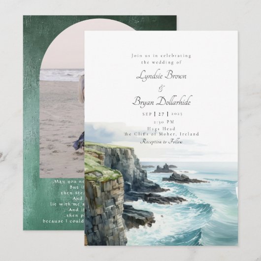 Ireland Cliffs of Moher Wedding Invitation Einladung (Vorne/Hinten)