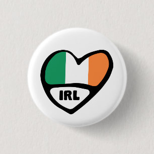Ireland Country Code Flag Heart Button Abzeichen (