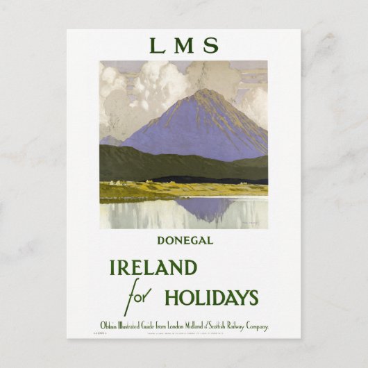 Ireland Donegal restauriert Vintage Travel Poster Postkarte (Vorderseite)