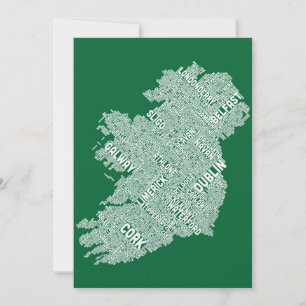 Ireland Eire City Text Map