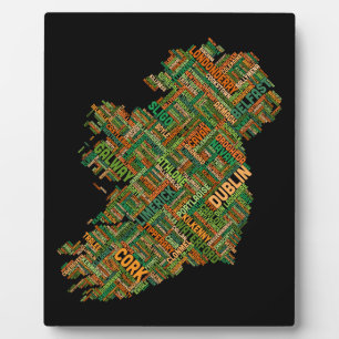 Ireland Eire City Text Map Fotoplatte