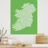 Ireland Eire City Text map Poster (Küche)
