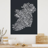 Ireland Eire City Text Map Poster (Küche)
