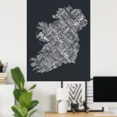 Ireland Eire City Text Map Poster (Heimbüro)