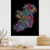 Ireland Eire City Text Map Poster (Küche)