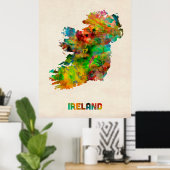Ireland Eire Watercolor Map Poster (Heimbüro)