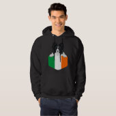 Ireland Flag Border Collie Dog In Pocket Hoodie (Vorne ganz)