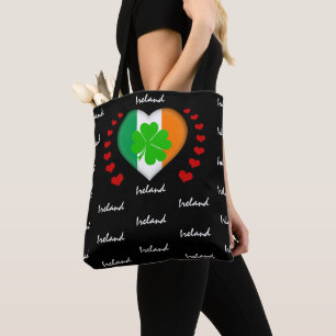 Ireland Flag & Heart Irish Flag Fashion Kleeblatt Tasche