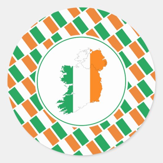 IRELAND FLAG Irish Map Stilvolle Patriotic Runder Aufkleber (Vorderseite)