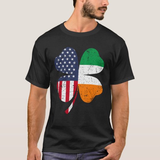 Ireland Flag Irish St Patrick s Day USA Flag Lucky T-Shirt (Vorderseite)