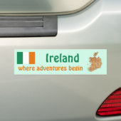 Ireland Flag + Map Autoaufkleber (Auf Auto)